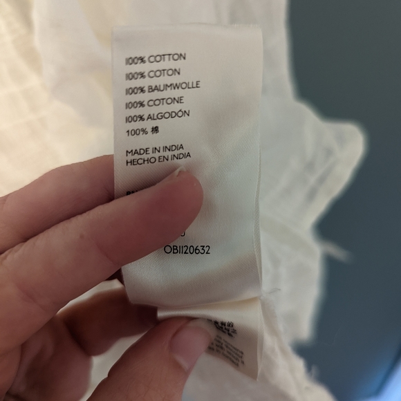 Anthropologie Mila Draped Buttondown, large white cotton - Picture 8 of 8